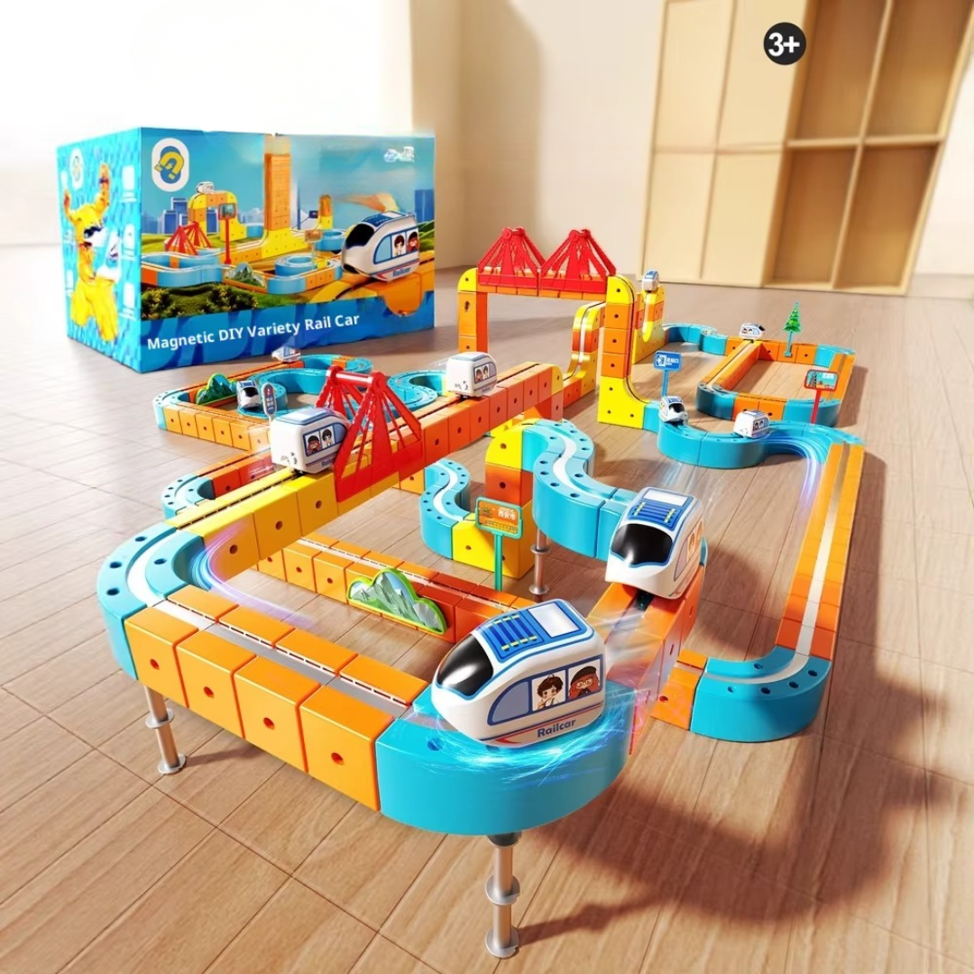 New Kids' Anti-Gravity Magnetic Track Build & Play Set with Electric Train