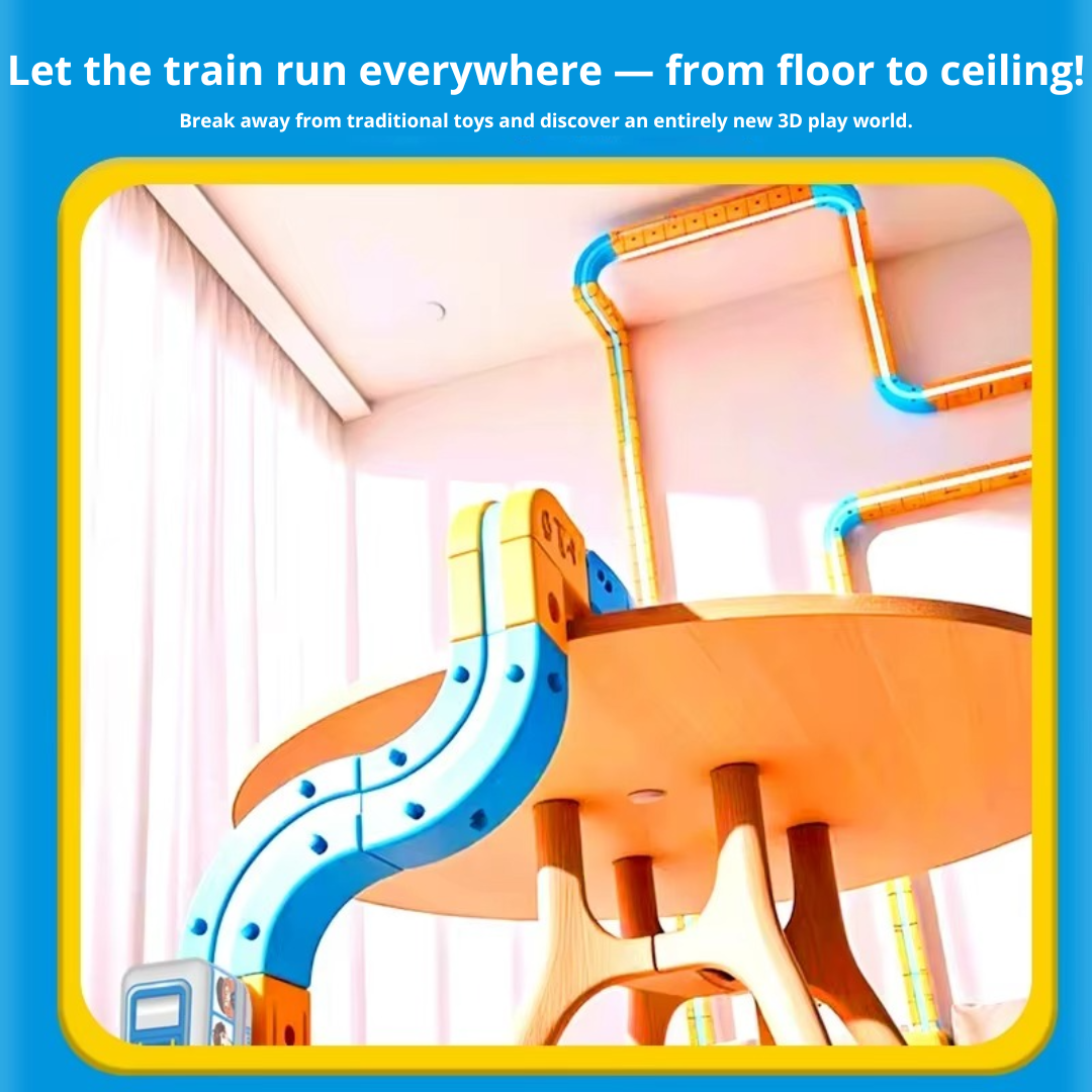New Kids' Anti-Gravity Magnetic Track Build & Play Set with Electric Train
