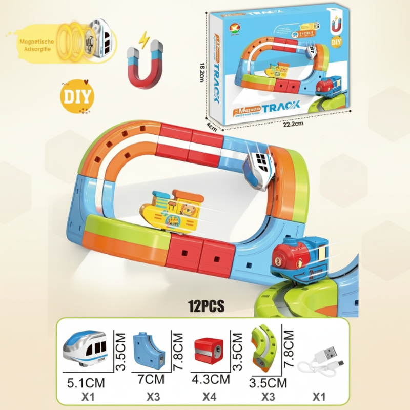 New Kids' Anti-Gravity Magnetic Track Build & Play Set with Electric Train