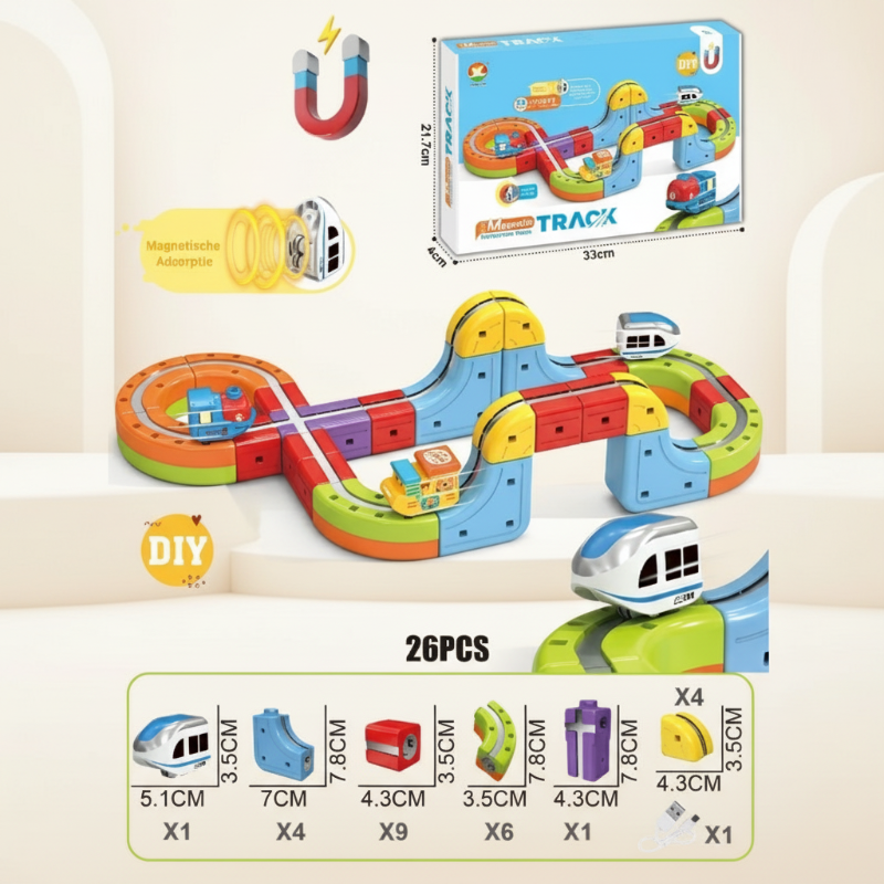 New Kids' Anti-Gravity Magnetic Track Build & Play Set with Electric Train