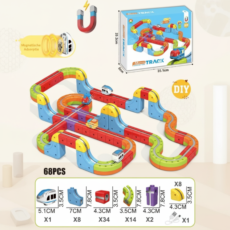 New Kids' Anti-Gravity Magnetic Track Build & Play Set with Electric Train