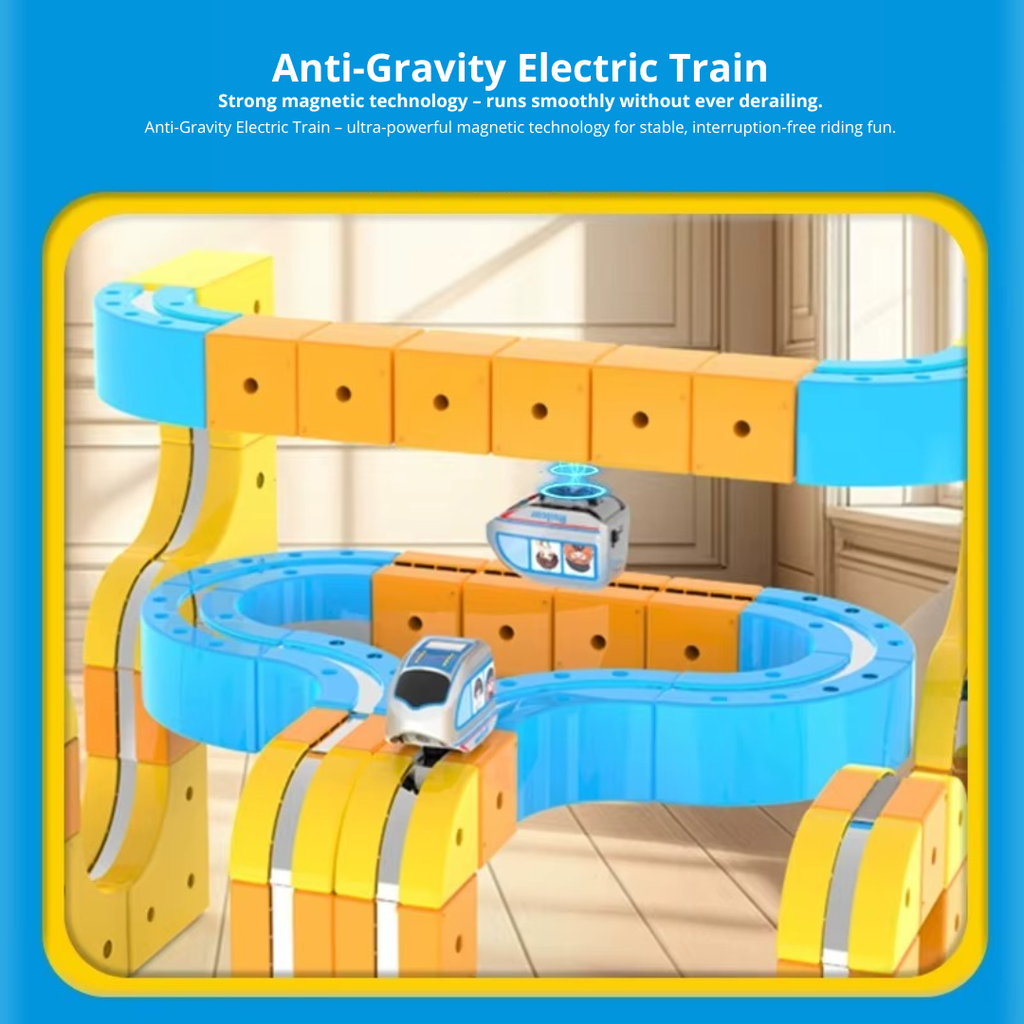 New Kids' Anti-Gravity Magnetic Track Build & Play Set with Electric Train